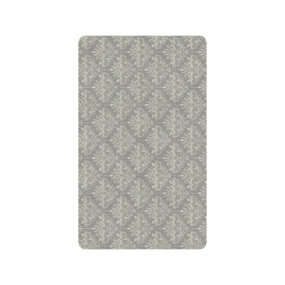 Damask Grey Elegant Print Pattern Rubber Doormat