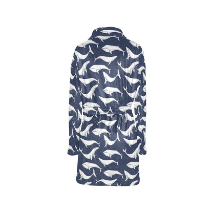 Whale Print Design LKS308 Women's Fleece Robe