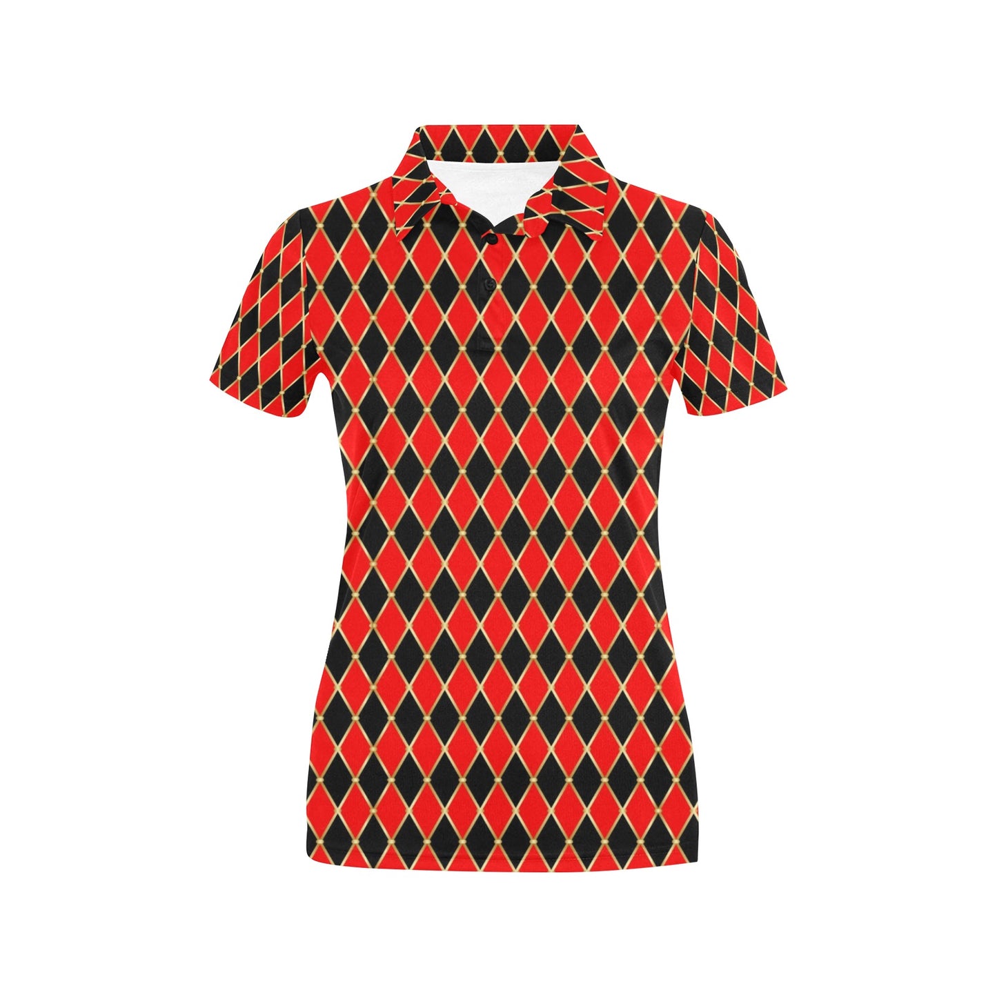 Harlequin Print Design LKS401 Women's Polo Shirt