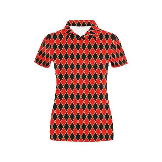 Harlequin Print Design LKS401 Women's Polo Shirt