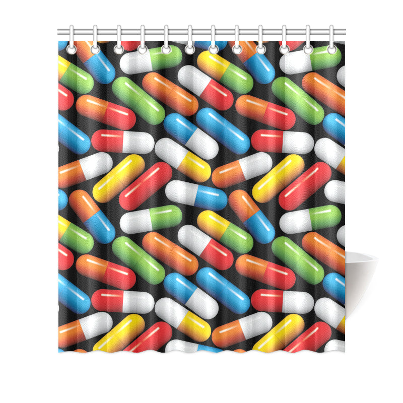 Pill Pattern Print Design A02 Shower Curtain