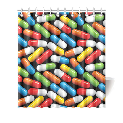 Pill Pattern Print Design A02 Shower Curtain
