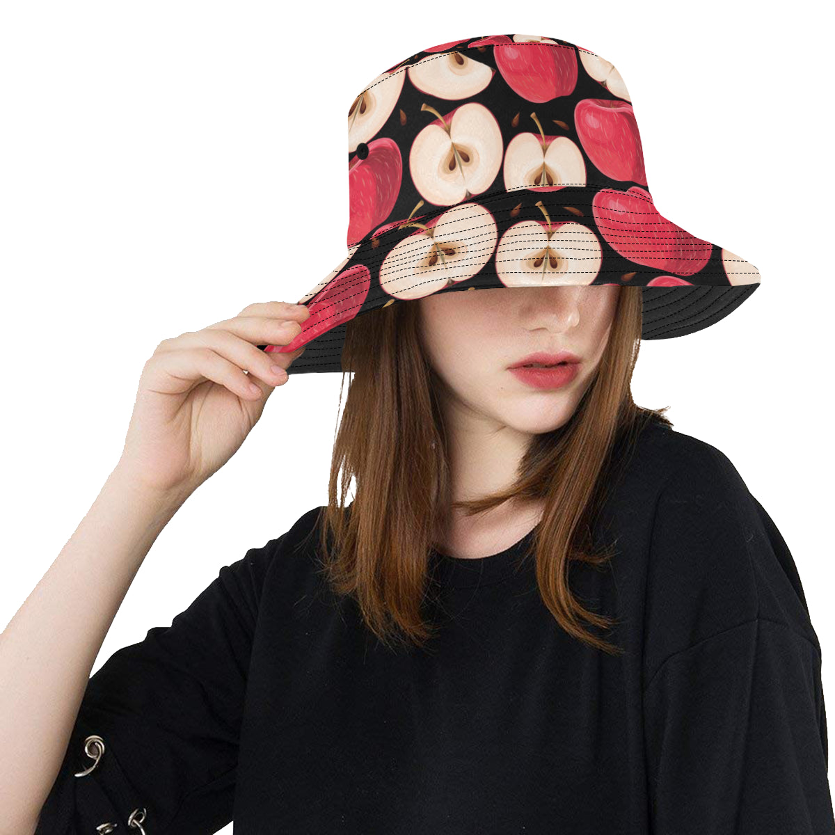 Apple Pattern Print Design AP02 Unisex Bucket Hat