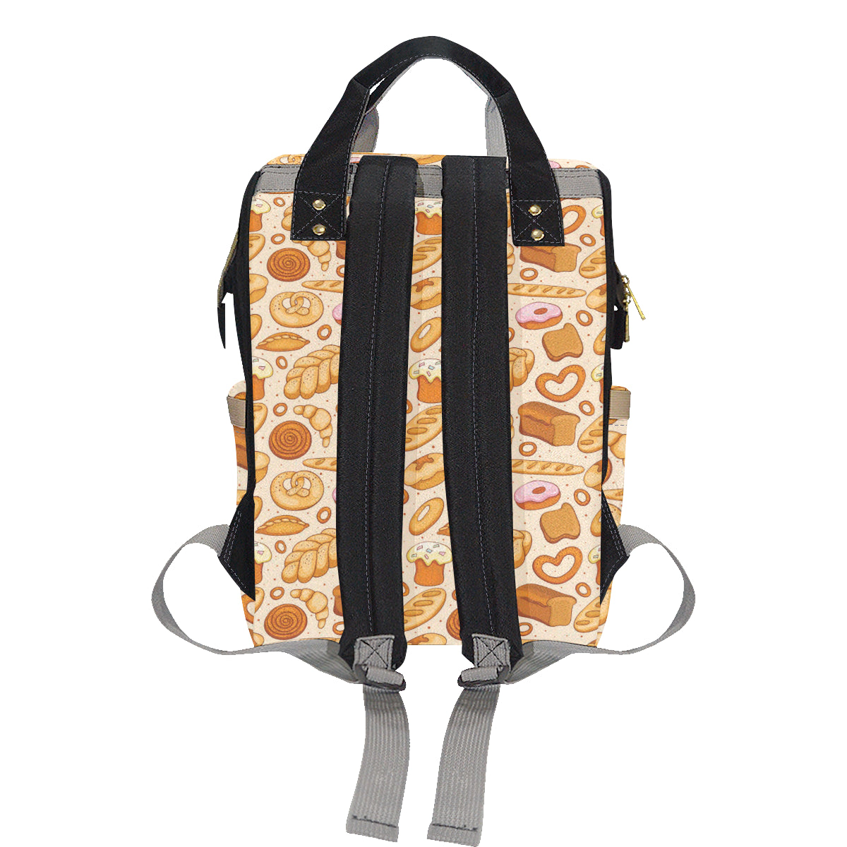 Bread Pattern Print Design 01 Diaper Bag Backpack