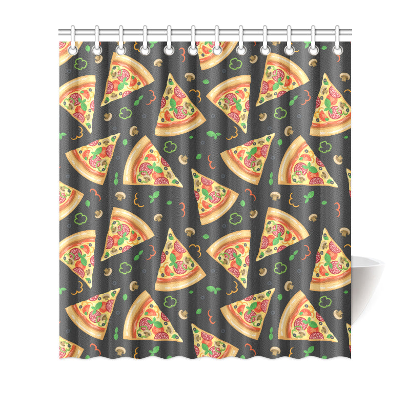 Pizza Pattern Print Design A02 Shower Curtain