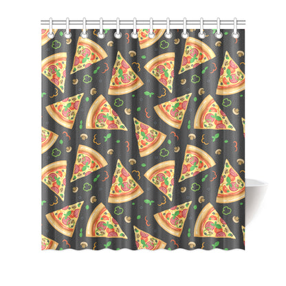 Pizza Pattern Print Design A02 Shower Curtain