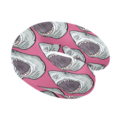 Great White Shark Pattern Print Design 01 U-Shaped Travel Neck Pillow