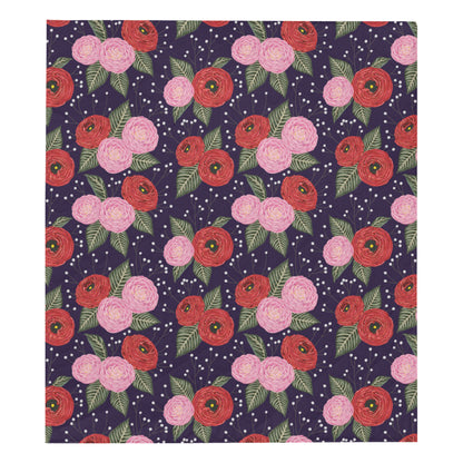 Camellia Pattern Print Design CM02 Premium Quilt