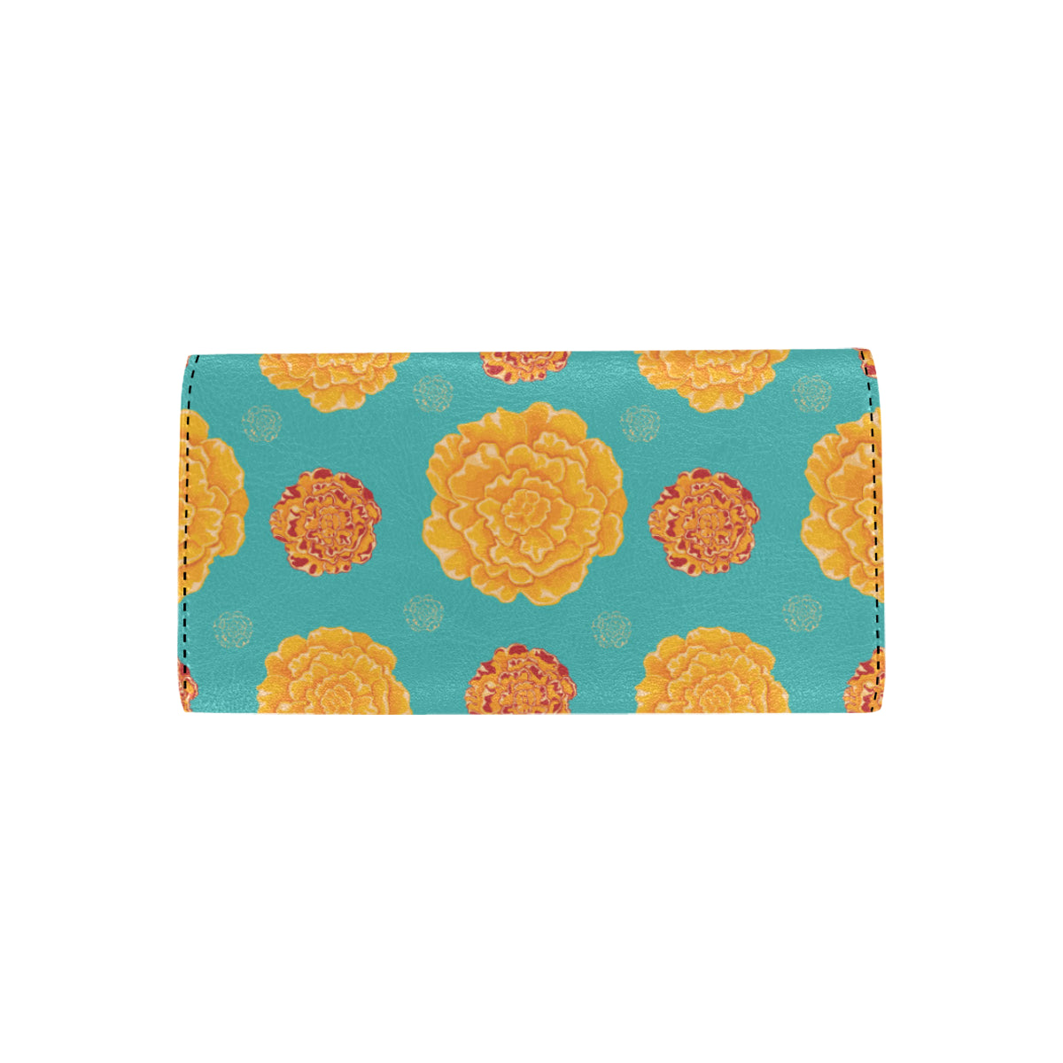 Marigold Pattern Print Design 02 Women's Trifold Wallet