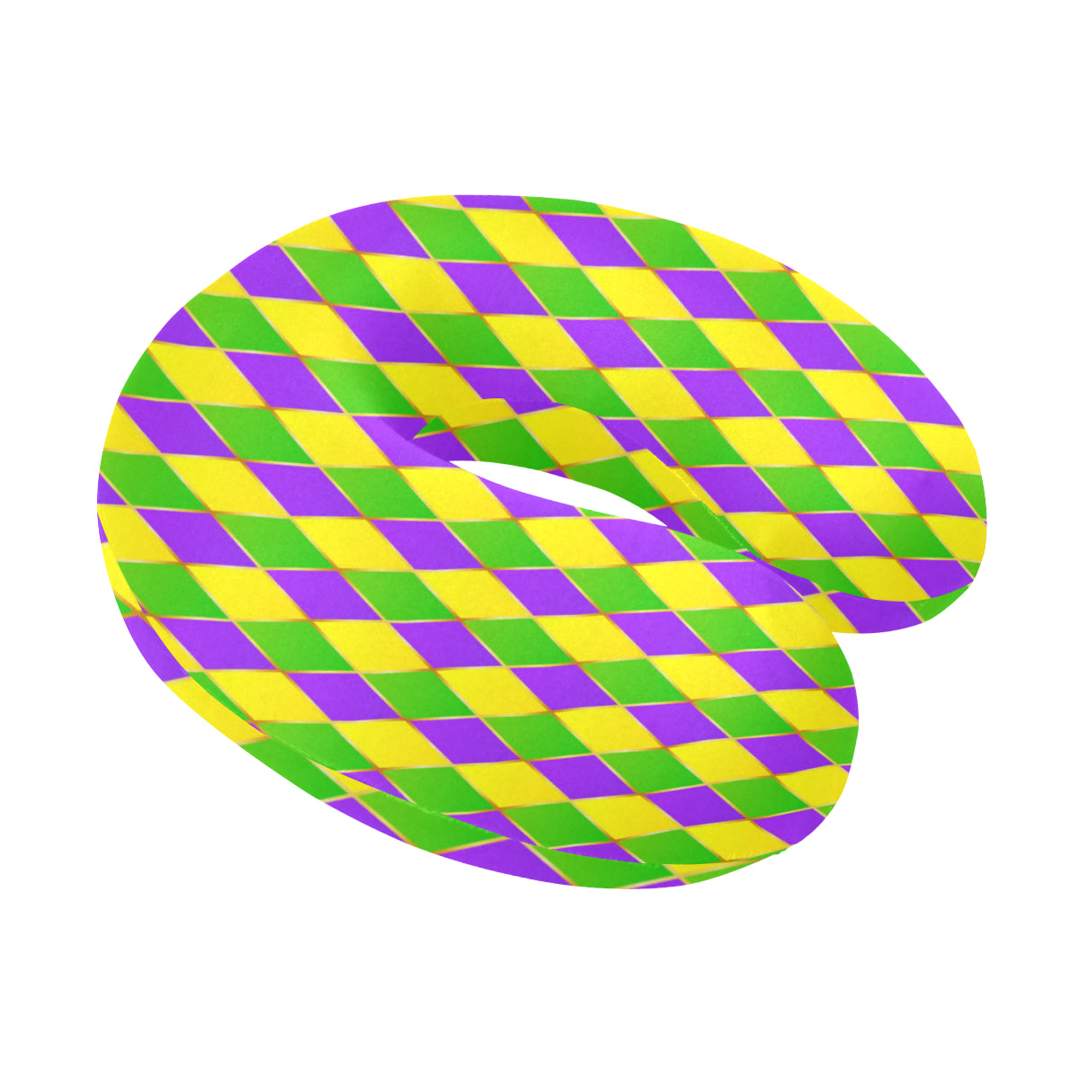 Mardi Gras Pattern Print Design 01 U-Shaped Travel Neck Pillow