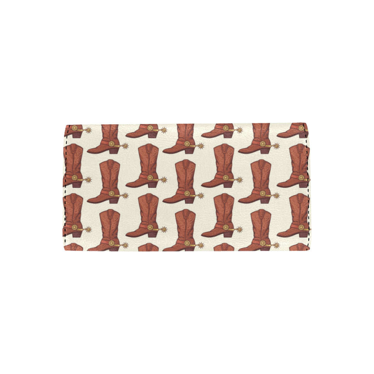 Cowboy Pattern Print Design 06 Women's Trifold Wallet