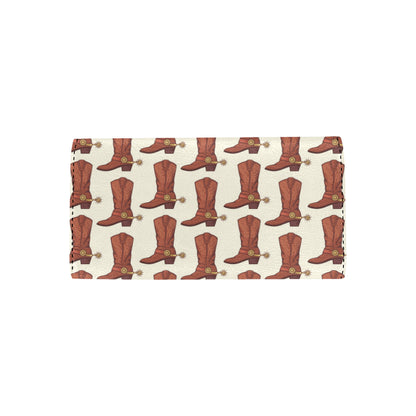 Cowboy Pattern Print Design 06 Women's Trifold Wallet
