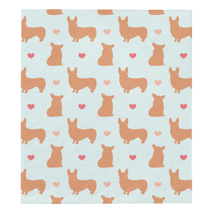 Pembroke Welsh Corgis Pattern Print Design A01 Premium Quilt