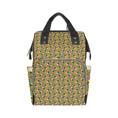 Kente Triangle Design African Print Diaper Bag Backpack