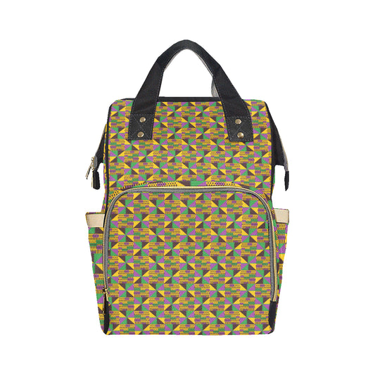 Kente Triangle Design African Print Diaper Bag Backpack