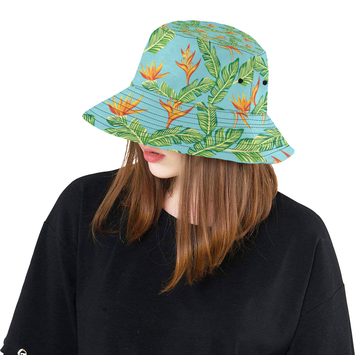 Bird Of Paradise Pattern Print Design BOP04 Unisex Bucket Hat