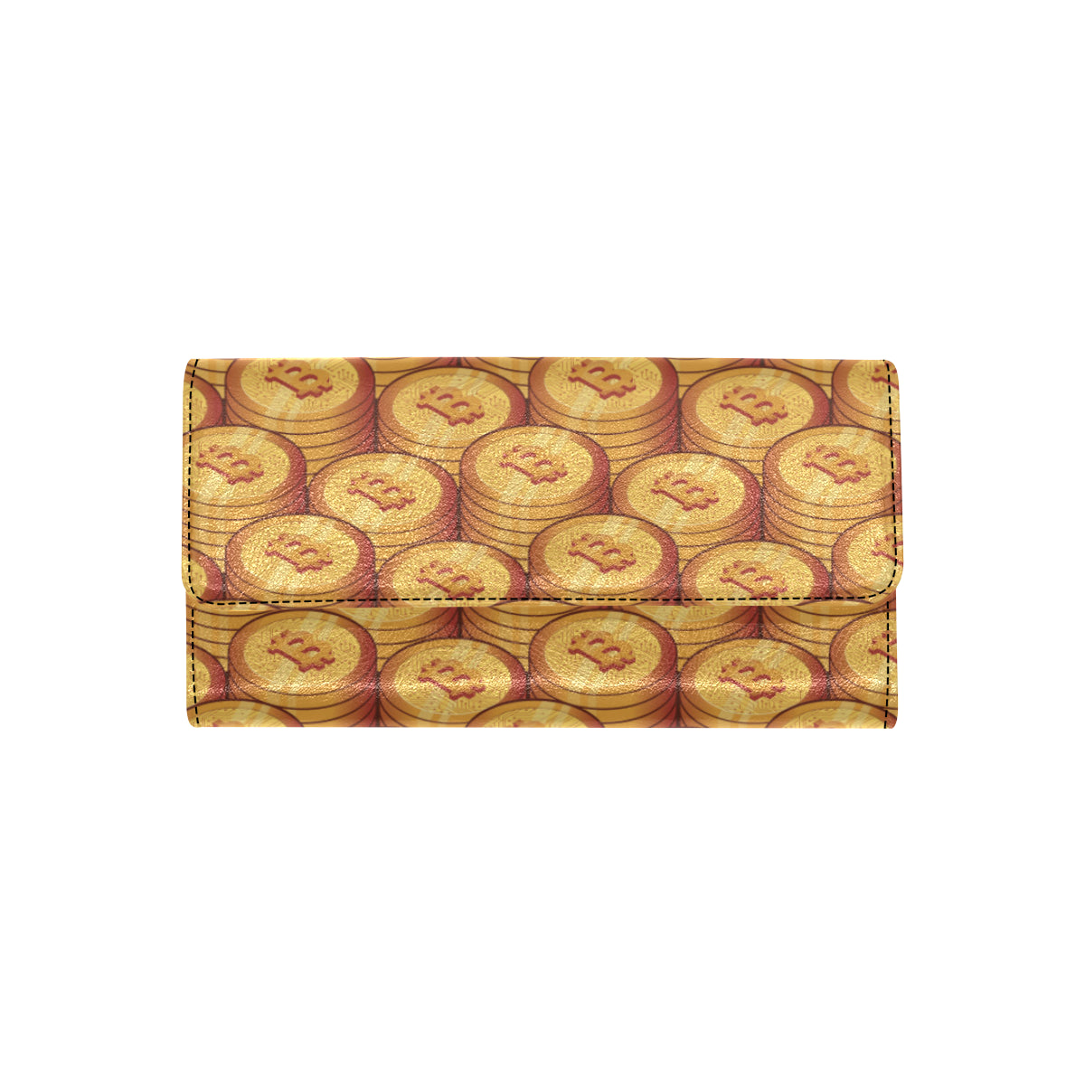 Bitcoin Pattern Print Design 02 Women's Trifold Wallet