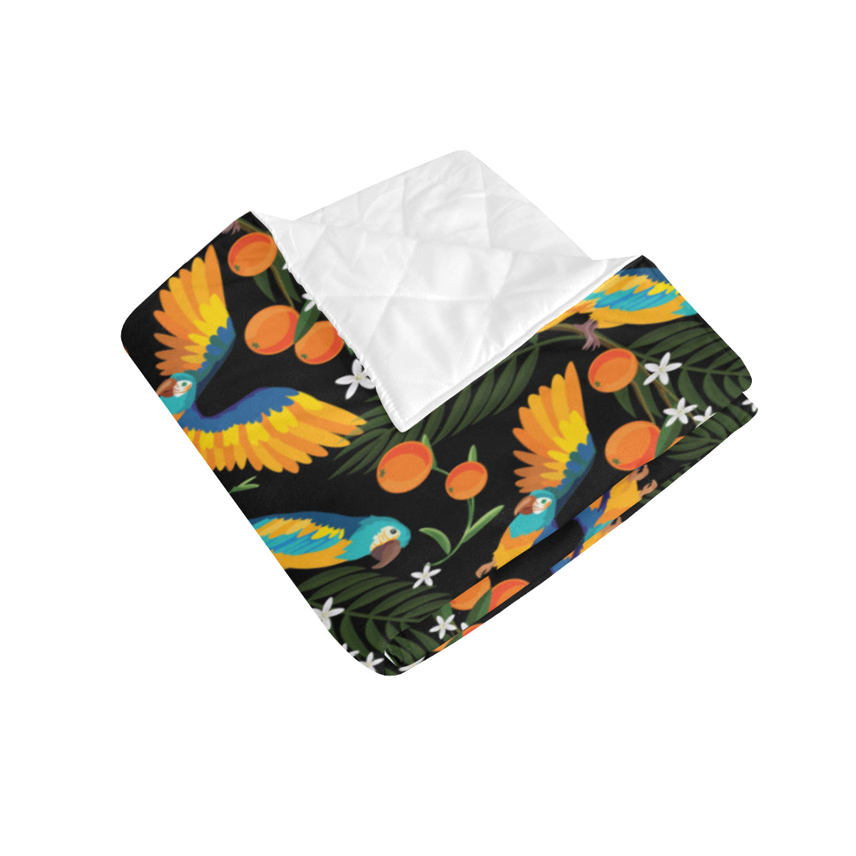 Macaw Pattern Print Design 03 Premium Quilt