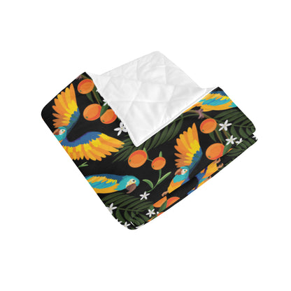 Macaw Pattern Print Design 03 Premium Quilt