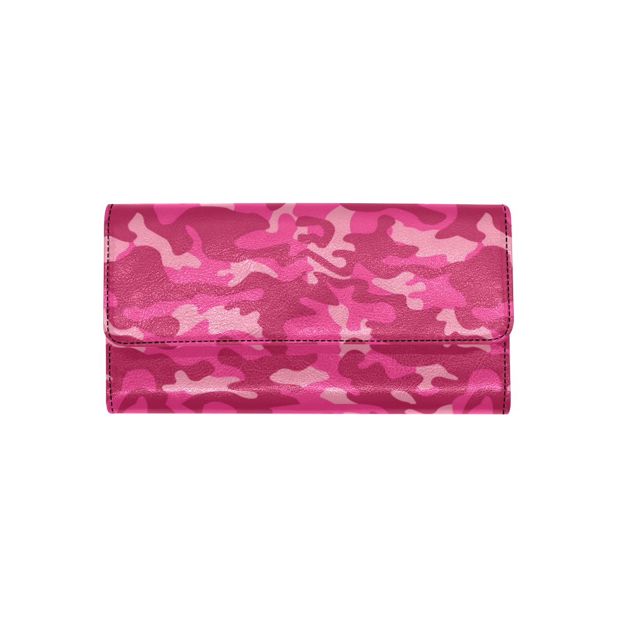 Camo Pink Pattern Print Design 01 Women's Trifold Wallet