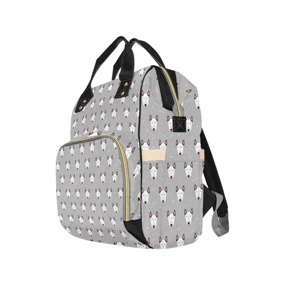 Bull Terrier Head Print Pattern Diaper Bag Backpack