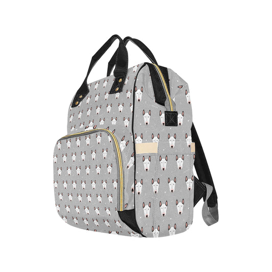 Bull Terrier Head Print Pattern Diaper Bag Backpack