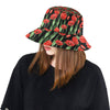 Tulip Red Pattern Print Design TP03 Unisex Bucket Hat