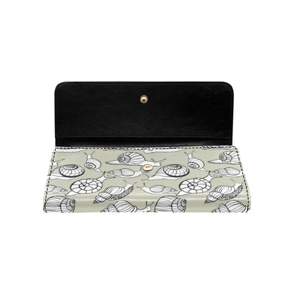Snail Pattern Print Design 03 Women's Trifold Wallet