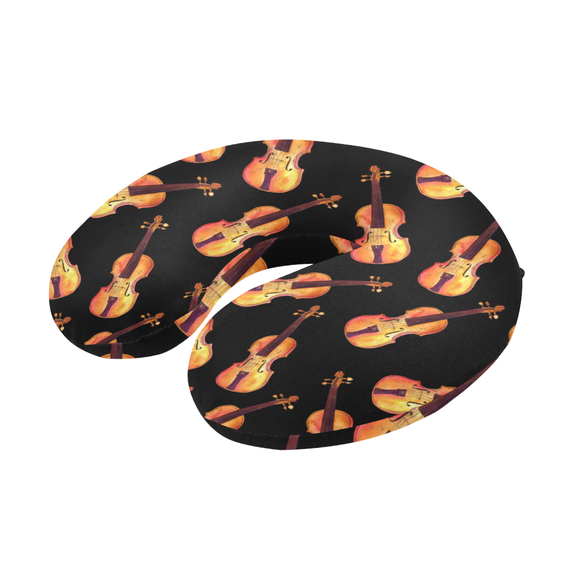 Violin Pattern Print Design 04 U-Shaped Travel Neck Pillow
