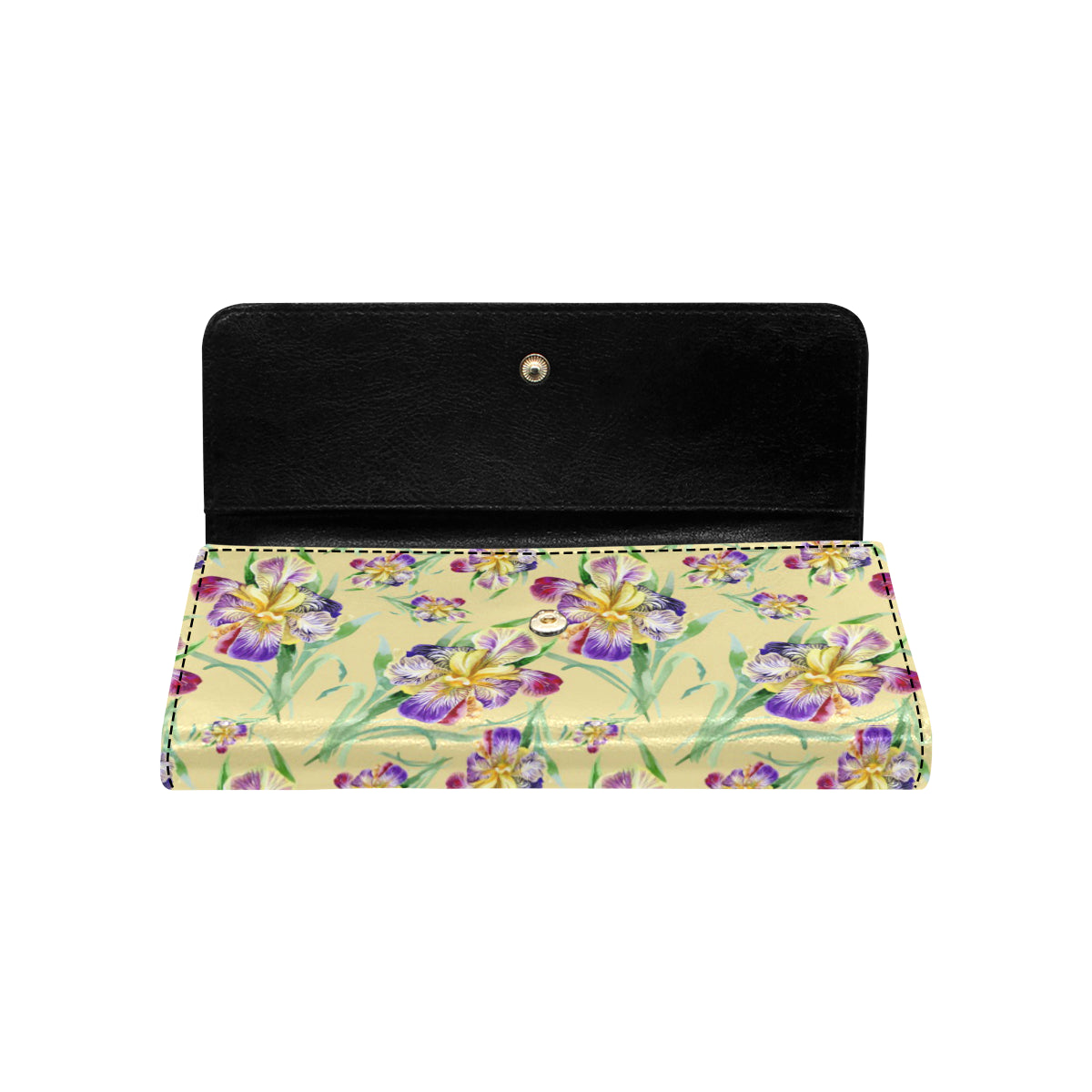 Iris Pattern Print Design IR06 Women's Trifold Wallet