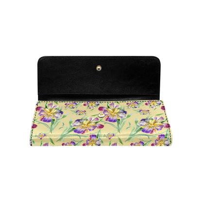 Iris Pattern Print Design IR06 Women's Trifold Wallet