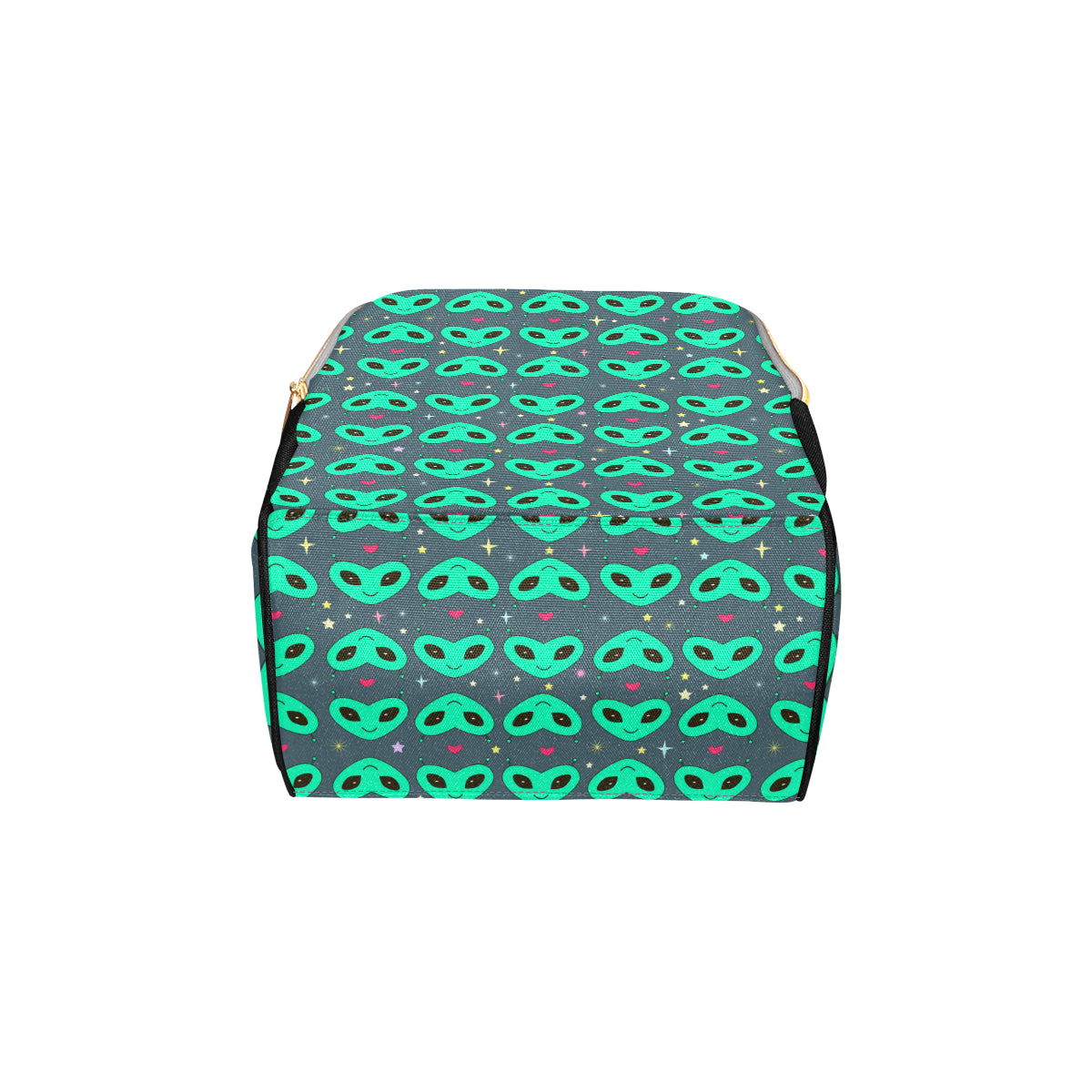 Alien Head Heart Pattern Print Design 03 Diaper Bag Backpack