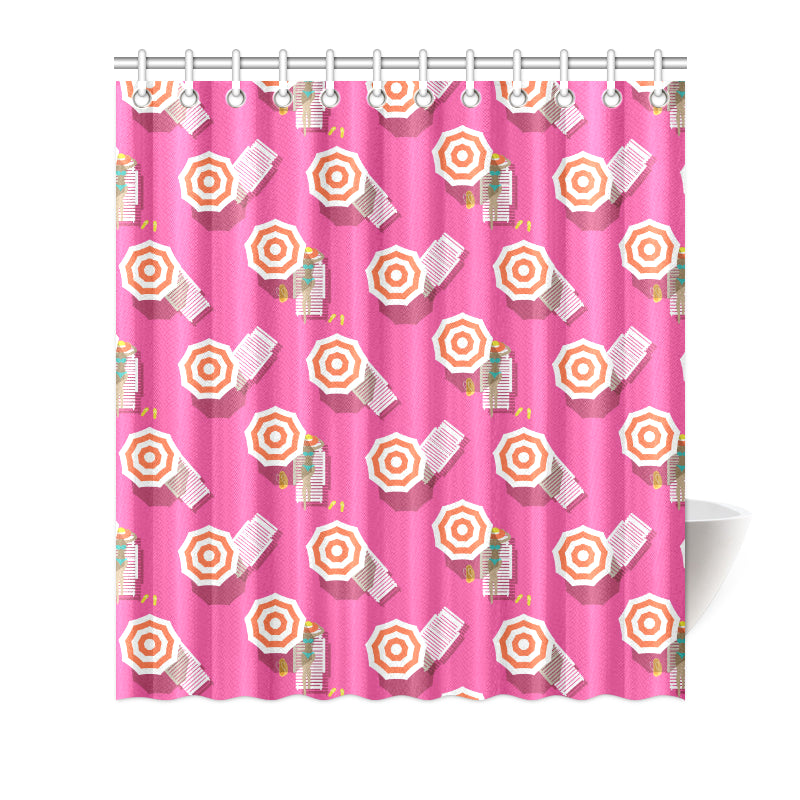 Beach Top View Umbrella Theme Shower Curtain