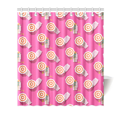 Beach Top View Umbrella Theme Shower Curtain