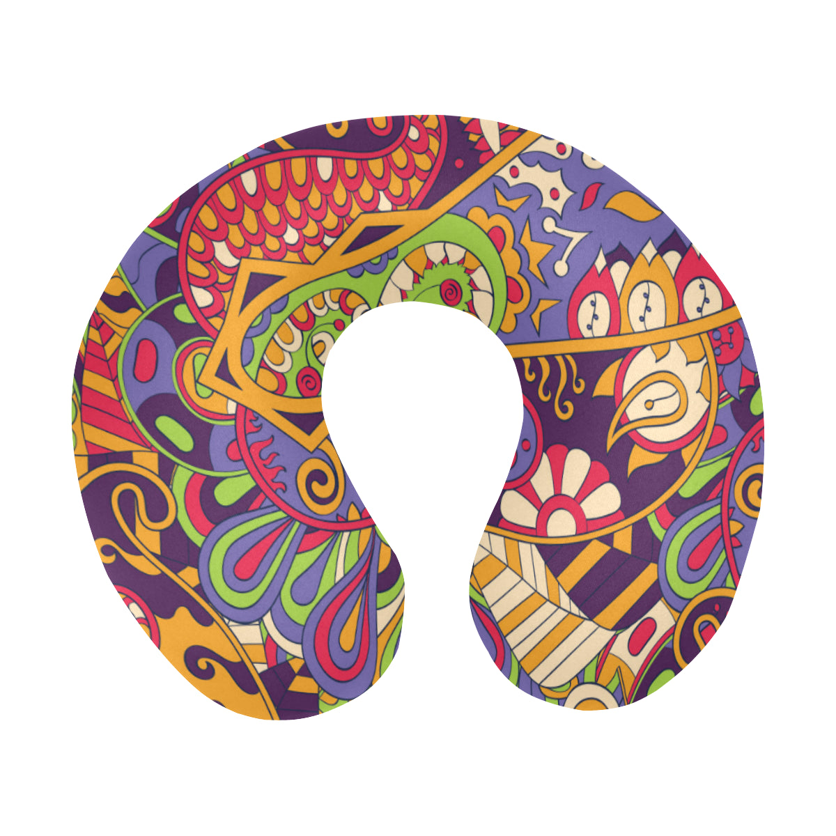 Funky Retro Pattern Print Design A04 U-Shaped Travel Neck Pillow