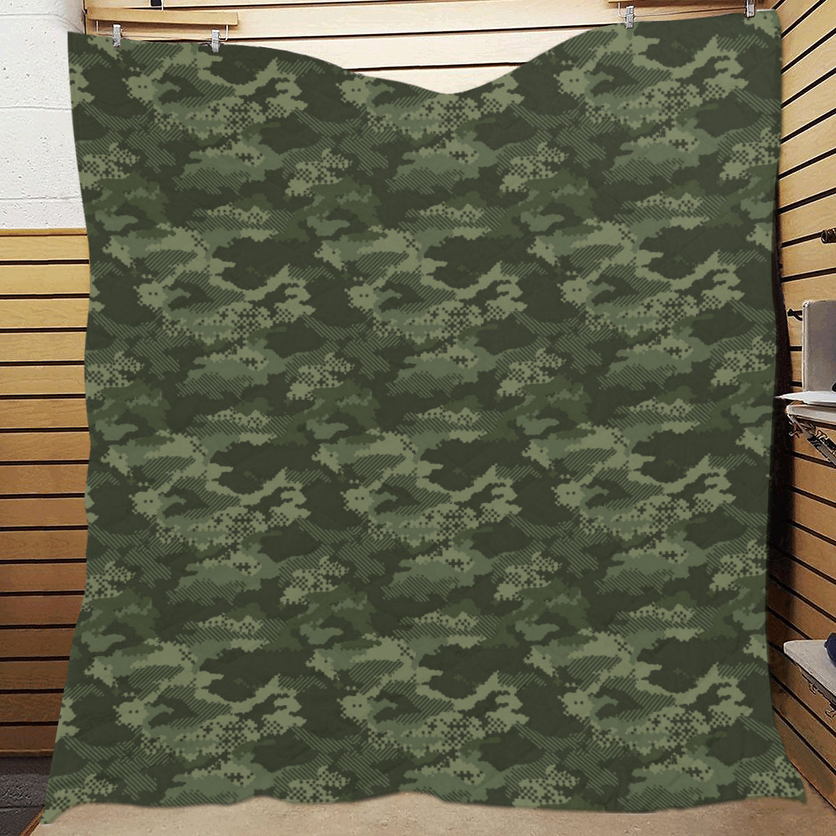 Army Camouflage Pattern Print Design 02 Premium Quilt