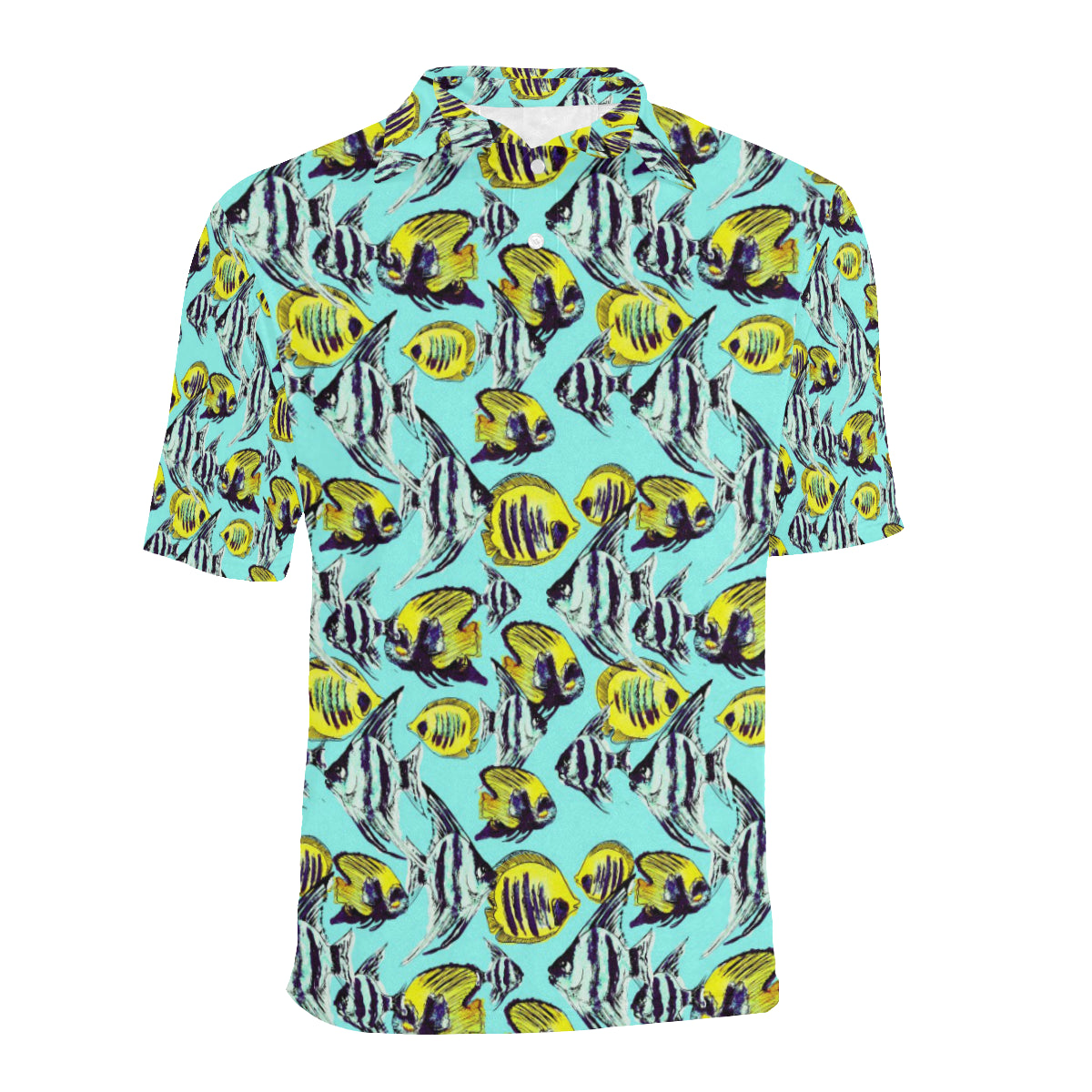 Angelfish Pattern Print Design 02 Men Polo Shirt