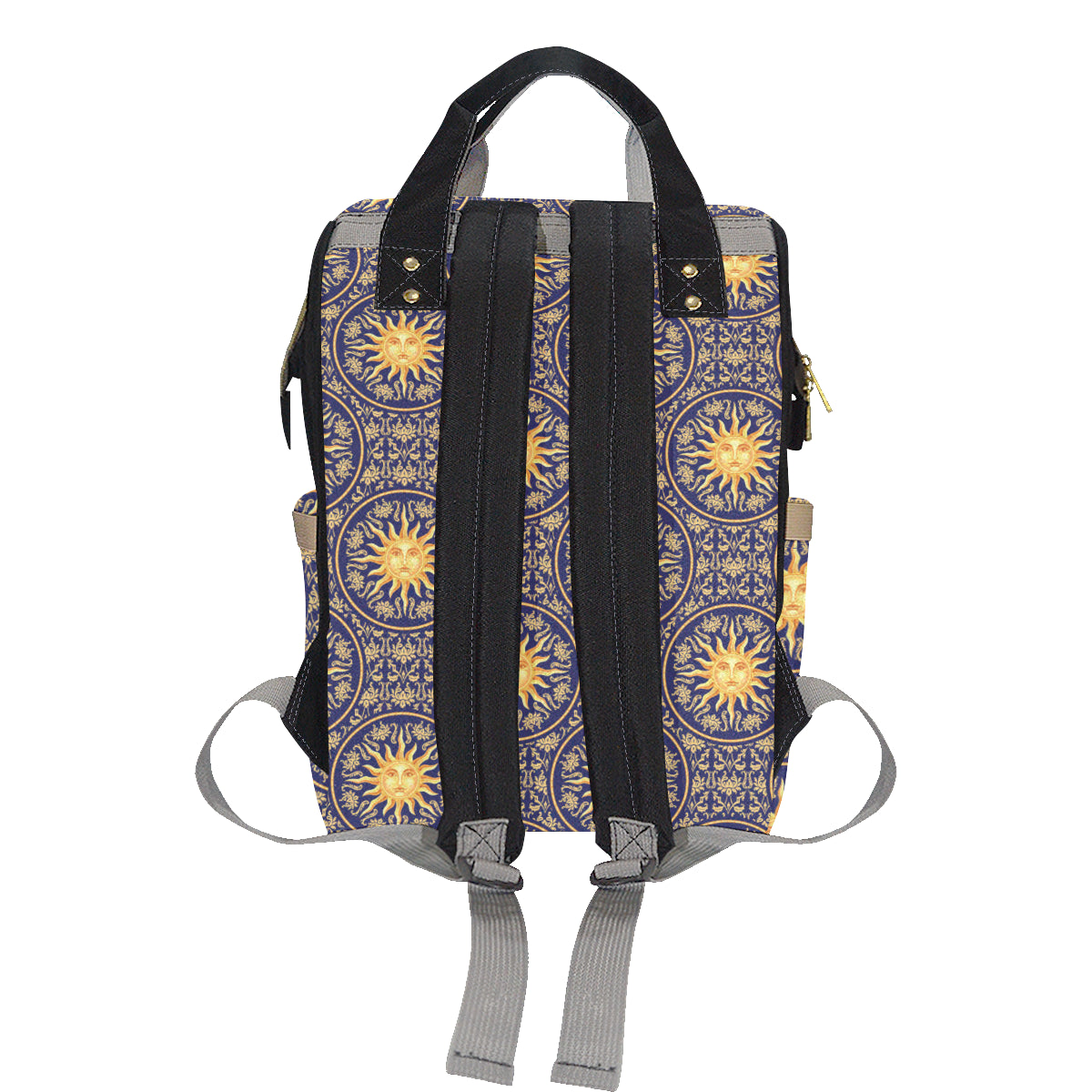 Celestial Gold Sun Face Diaper Bag Backpack