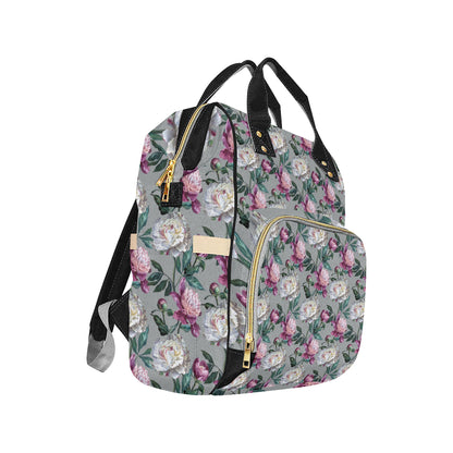 Peony Pattern Print Design PE01 Diaper Bag Backpack