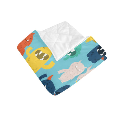 Monster Cartoon Pattern Print Design 03 Premium Quilt