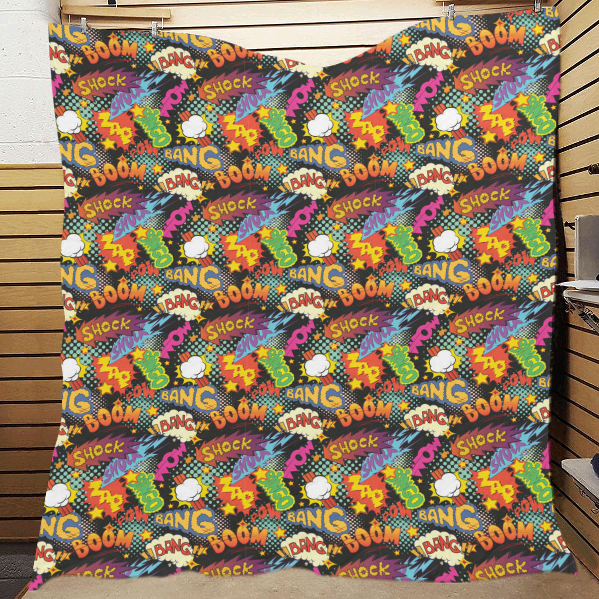 Comic Book Pattern Print Design 01 Premium Quilt