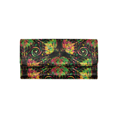 lotus Boho Pattern Print Design LO09 Women's Trifold Wallet