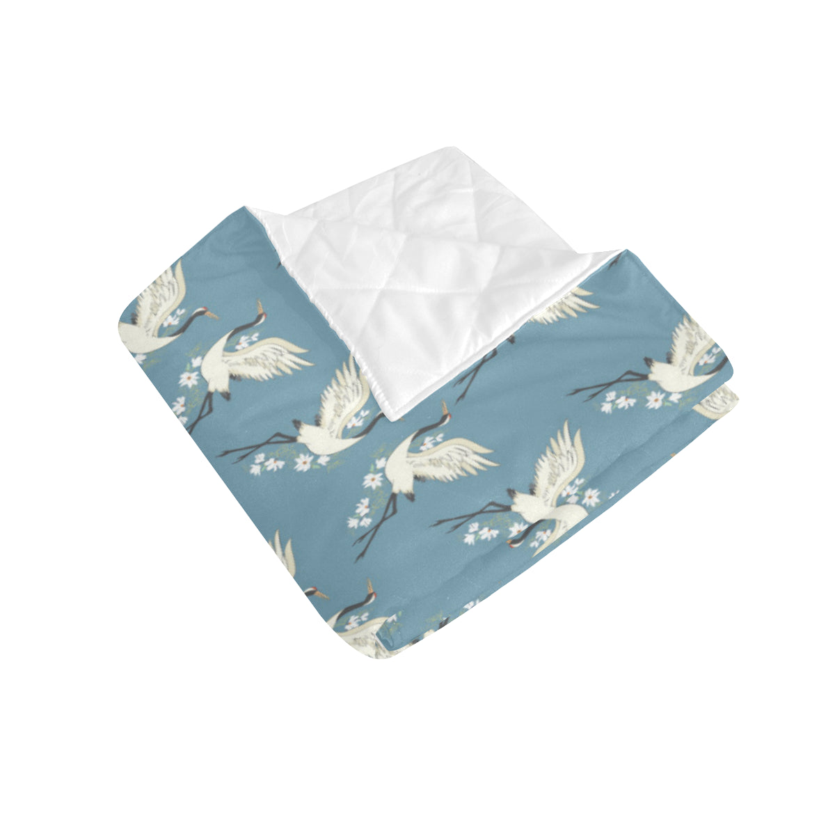 Crane Pattern Print Design 05 Premium Quilt