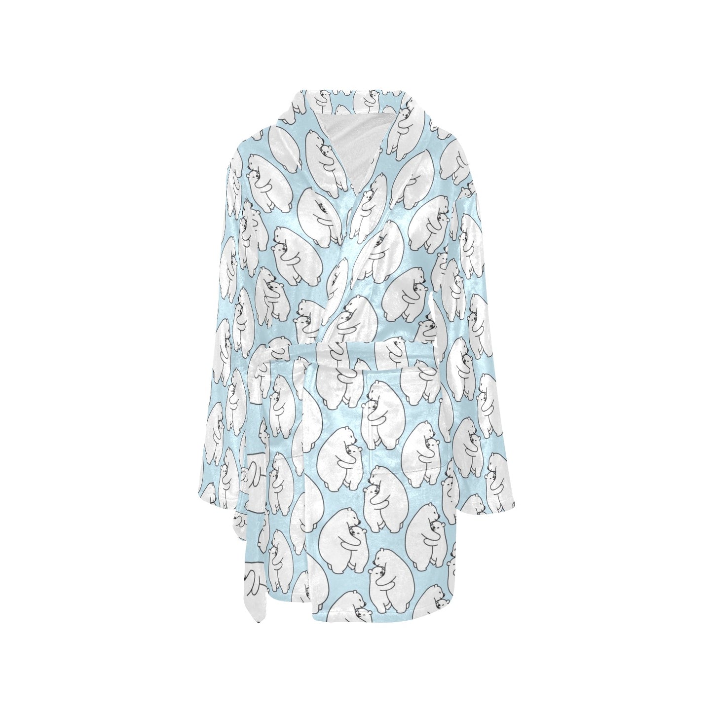 Polar Bear Pattern Print Design PB08 Women's Fleece Robe