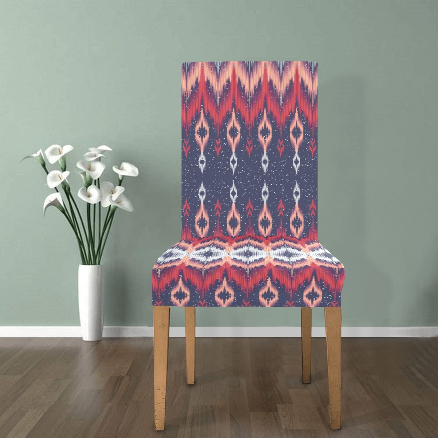 Ikat Print Design LKS401 Dining Chair Slipcover