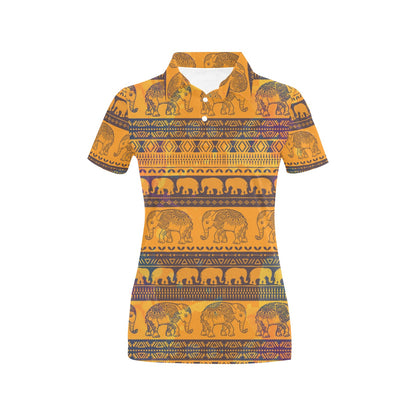 Elephant Aztec Women's Polo Shirt
