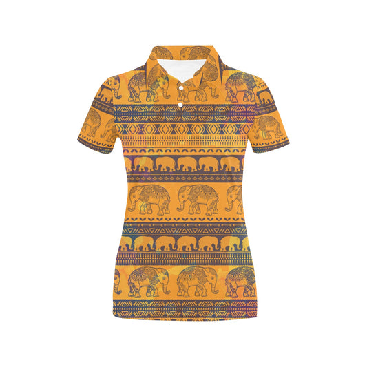 Elephant Aztec Women's Polo Shirt