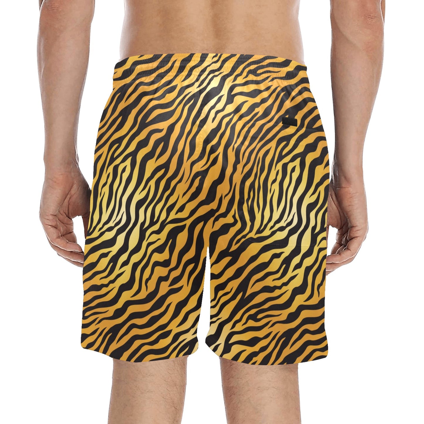 Tiger Print Design LKS302 Men's Swim Trunks Beach Shorts