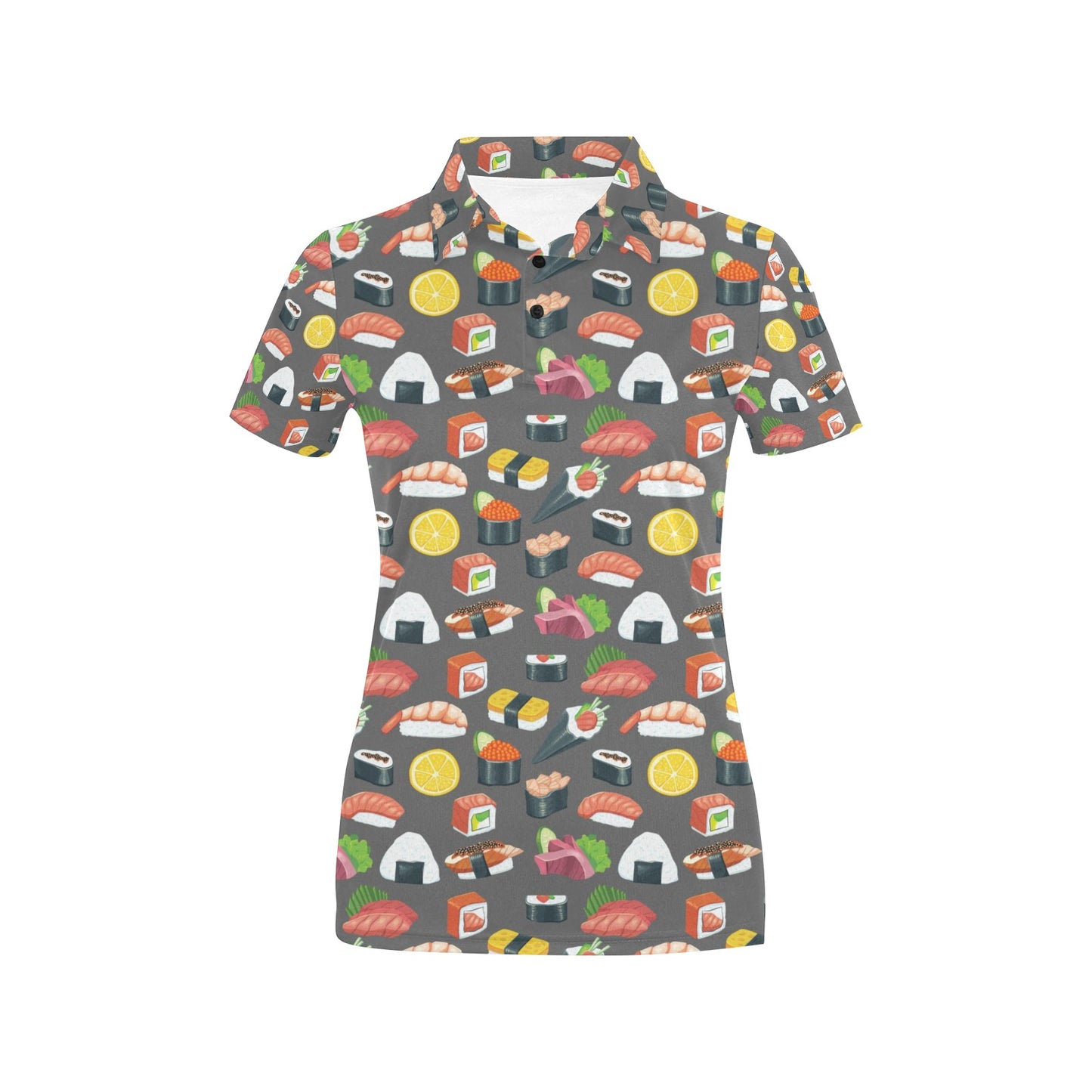 Sushi Pattern Print Women's Polo Shirt