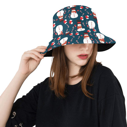 Snowman Print Design LKS301 Unisex Bucket Hat